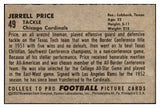 1952 Bowman Large Football #049 Jerrell Price Cardinals EX-MT 486755