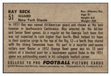 1952 Bowman Large Football #051 Ray Beck Giants EX-MT 486757