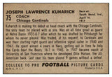 1952 Bowman Large Football #075 Joe Kuharich Cardinals EX 486775