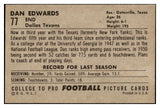 1952 Bowman Large Football #077 Dan Edwards Texans EX-MT 486777