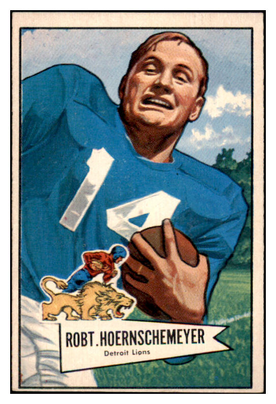 1952 Bowman Large Football #079 Bob Hoernschemeyer Lions EX 486780