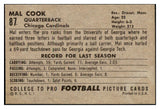 1952 Bowman Large Football #087 Mal Cook Cardinals EX-MT 486788