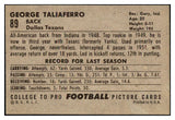 1952 Bowman Large Football #089 George Taliaferro Texans EX-MT 486792
