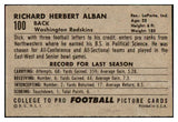 1952 Bowman Large Football #100 Dick Alban Washington EX-MT 486804