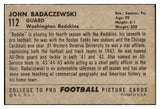1952 Bowman Large Football #112 John Badaczewski Washington EX 486815