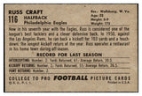 1952 Bowman Large Football #116 Russ Craft Eagles EX 486819