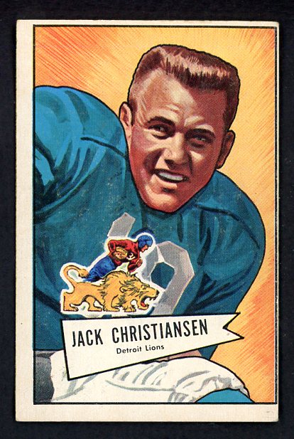 1952 Bowman Large Football #129 Jack Christiansen Lions VG-EX 486835
