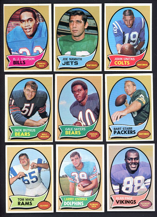 1970 Topps Football Complete Set Mid Grade Simpson Namath 486863