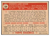 1952 Topps Baseball #139 Ken Wood Red Sox VG-EX 486867