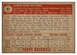 1952 Topps Baseball #092 Dale Mitchell Indians VG-EX 486871