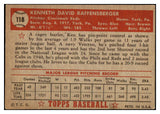 1952 Topps Baseball #118 Ken Raffensberger Reds EX 486901