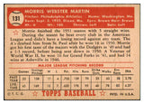 1952 Topps Baseball #131 Morrie Martin A's EX 486903