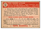 1952 Topps Baseball #166 Paul Lapalme Pirates EX-MT 486905