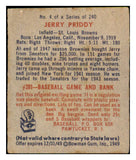1949 Bowman Baseball #004 Jerry Priddy Browns EX No Name 487070