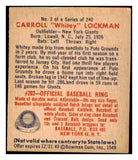 1949 Bowman Baseball #002 Whitey Lockman Giants EX+/EX-MT 487072