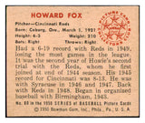 1950 Bowman Baseball #080 Howie Fox Reds EX-MT 487076