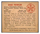 1950 Bowman Baseball #214 Dick Fowler A's EX-MT 487081