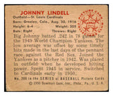 1950 Bowman Baseball #209 Johnny Lindell Cardinals VG-EX 487086