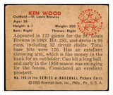 1950 Bowman Baseball #190 Ken Wood Browns VG-EX 487098