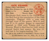 1950 Bowman Baseball #199 Jack Kramer Giants VG-EX 487104