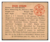 1950 Bowman Baseball #191 Dick Starr Browns VG 487118