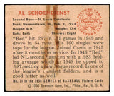 1950 Bowman Baseball #071 Red Schoendienst Cardinals FR-GD residue back 487150