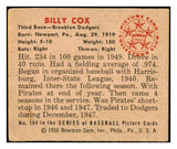 1950 Bowman Baseball #194 Bill Cox Dodgers VG-EX 487161