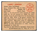 1950 Bowman Baseball #066 Larry Jansen Giants VG-EX 487165