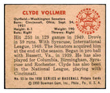 1950 Bowman Baseball #053 Clyde Vollmer Senators VG-EX 487178