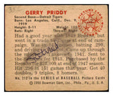 1950 Bowman Baseball #212 Gerry Priddy Tigers Fair ink back 487179