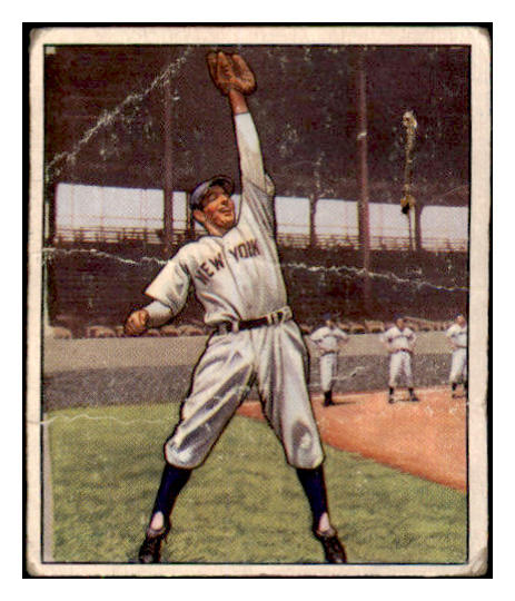 1950 Bowman Baseball #011 Phil Rizzuto Yankees PR-FR staple holes 487181
