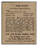 1948 Bowman Baseball #001 Bob Elliott Braves EX 487205