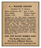 1948 Bowman Baseball #009 Walker Cooper Giants EX-MT 487210