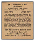 1948 Bowman Baseball #034 Sheldon Jones Giants VG-EX 487235