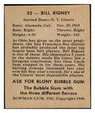 1948 Bowman Baseball #032 Bill Rigney Giants EX-MT 487237