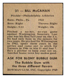 1948 Bowman Baseball #031 Bill McCahan A's EX-MT 487238