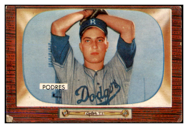 1955 Bowman Baseball #097 Johnny Podres Dodgers VG-EX 487263