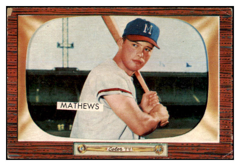 1955 Bowman Baseball #103 Eddie Mathews Braves VG-EX 487264