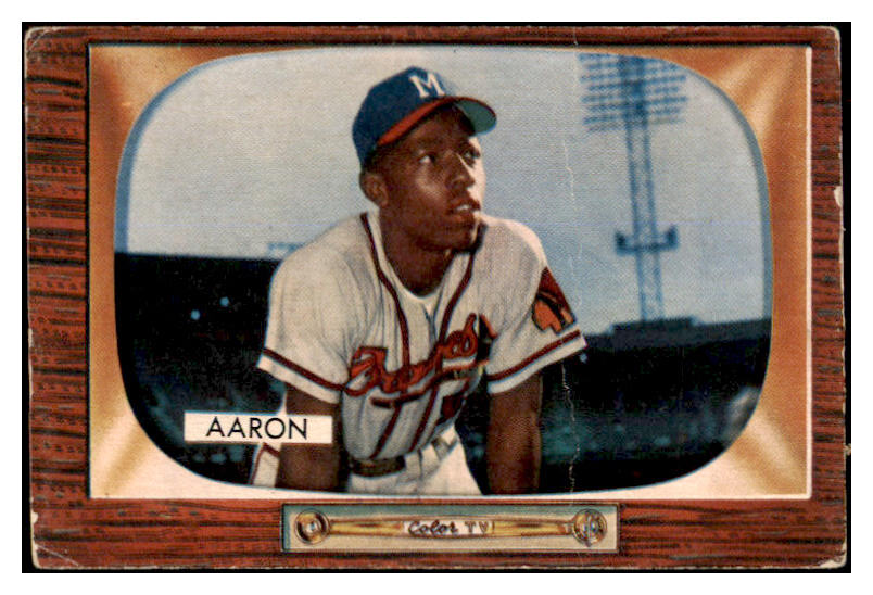 1955 Bowman Baseball #179 Hank Aaron Braves Good 487266