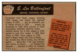 1955 Bowman Baseball #295 E. Lee Ballanfant Umpire VG-EX 487275