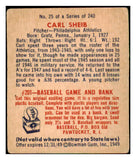 1949 Bowman Baseball #025 Carl Scheib A's VG-EX 487322