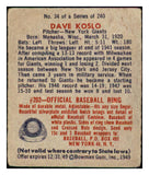 1949 Bowman Baseball #034 Dave Koslo Giants VG 487336