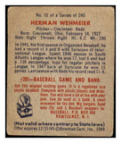 1949 Bowman Baseball #051 Herman Wehmeier Reds VG 487366