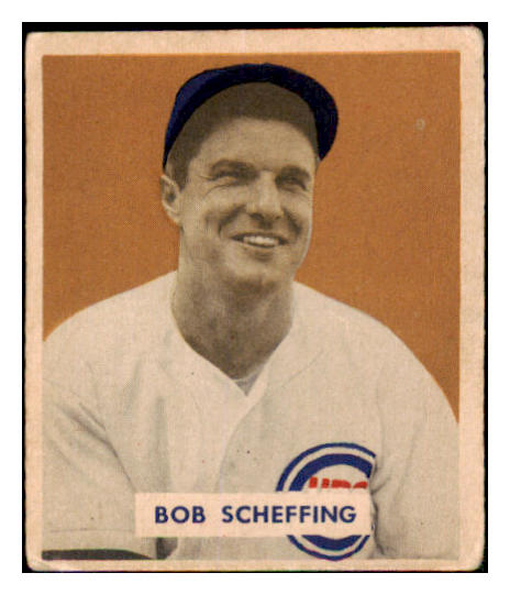 1949 Bowman Baseball #083 Bob Scheffing Cubs VG-EX Name Front 487426
