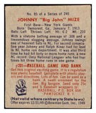 1949 Bowman Baseball #085 Johnny Mize Giants EX Name Front 487430