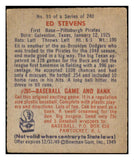 1949 Bowman Baseball #093 Ed Stevens Pirates VG-EX 487447
