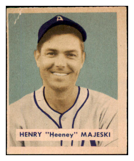 1949 Bowman Baseball #127 Henry Majeski A's VG-EX Print 487514