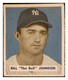 1949 Bowman Baseball #129 Bill Johnson Yankees VG-EX 487517