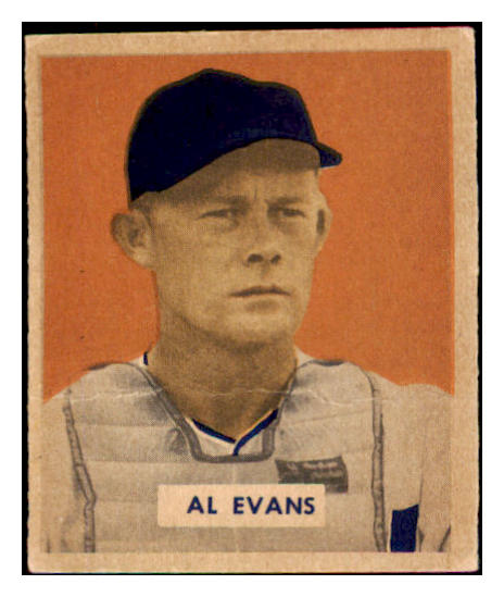 1949 Bowman Baseball #132 Al Evans Senators GD-VG Script 487521