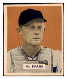 1949 Bowman Baseball #132 Al Evans Senators VG-EX Script 487522